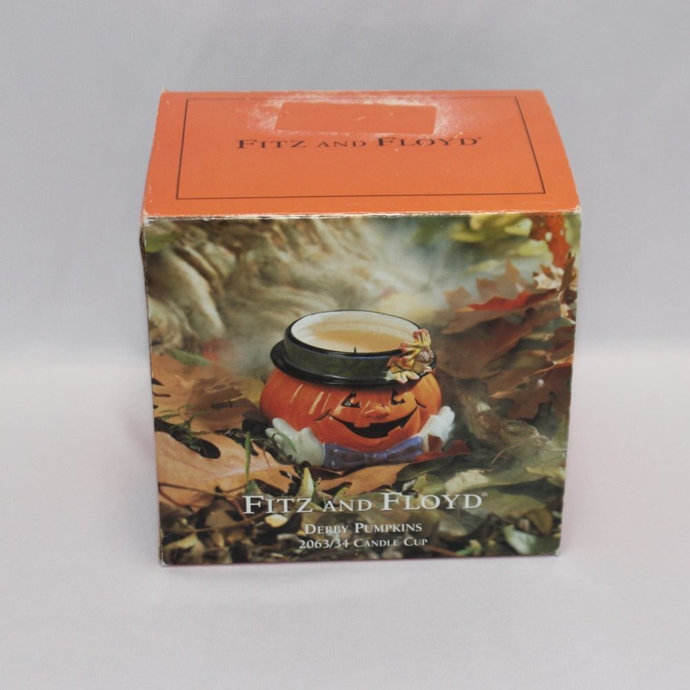 Fitz & Floyd Essentials Derby Hat Pumpkin Candle Cup without Candle - Picture 14 of 14